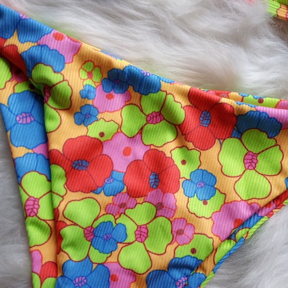 Floral Print Spaghetti Strap Bikini Bathing Suit 2 Piece Swimsuit, NWOT - Picture 9 of 14